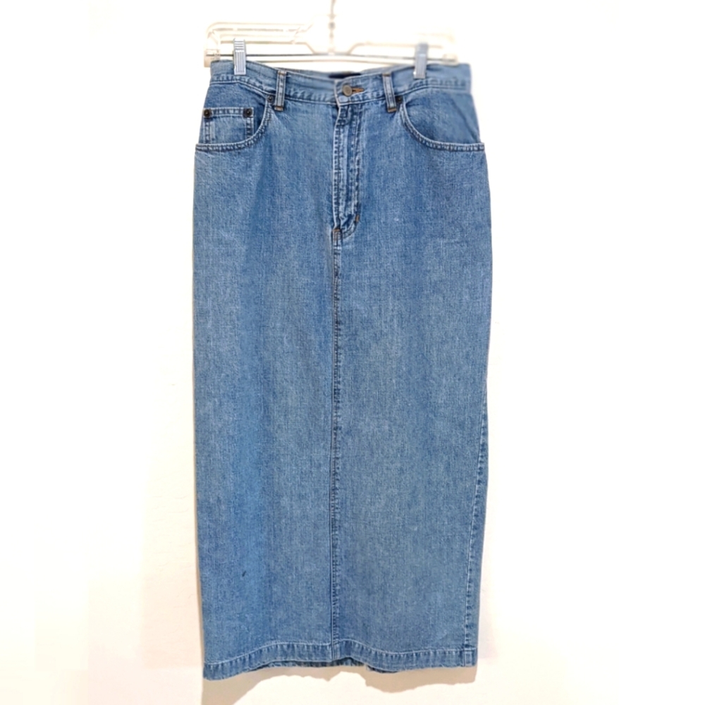 VINTAGE Gap Denim Midi Skirt Normcore Y2K Size 8